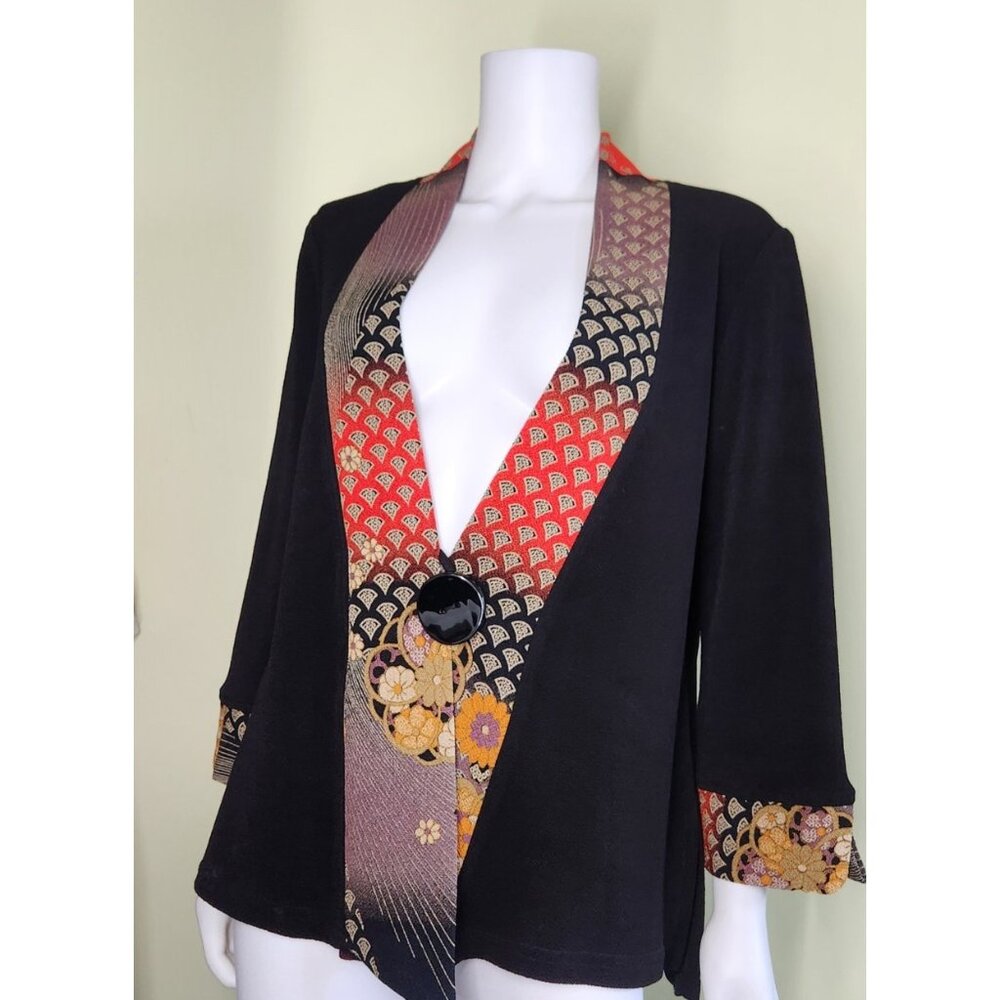 Moonlight Y&S Fashion Design Kimono Style Cardigan Womens One Size Black Floral